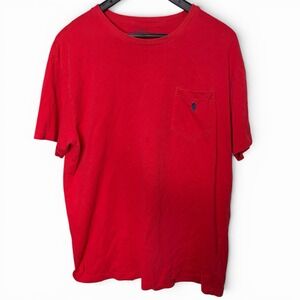 Polo Ralph Lauren Pocket T-Shirt Mens L Red 100% Cotton Crew Neck Pony Basics